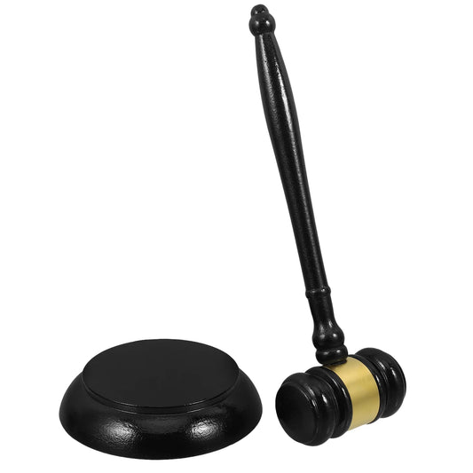 Classic Judge's Gavel and Round Sound Block Set - 2 - aw | ONEFY.SHOP