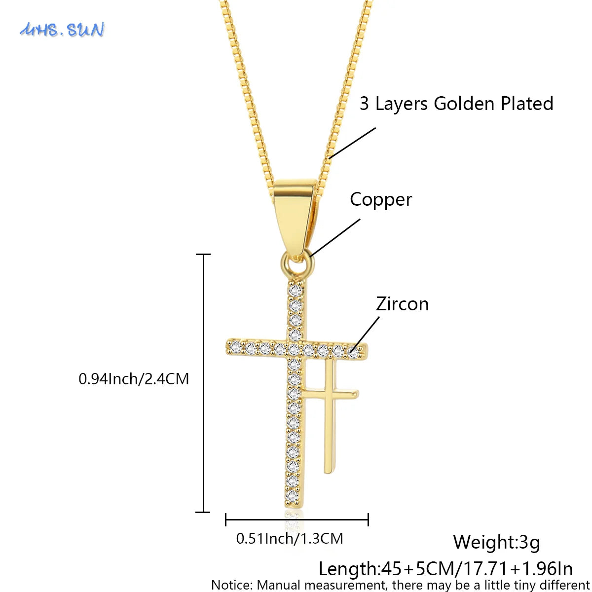 Rotatable Crown Cross Pendant Necklace - 8 - js | ONEFY.SHOP