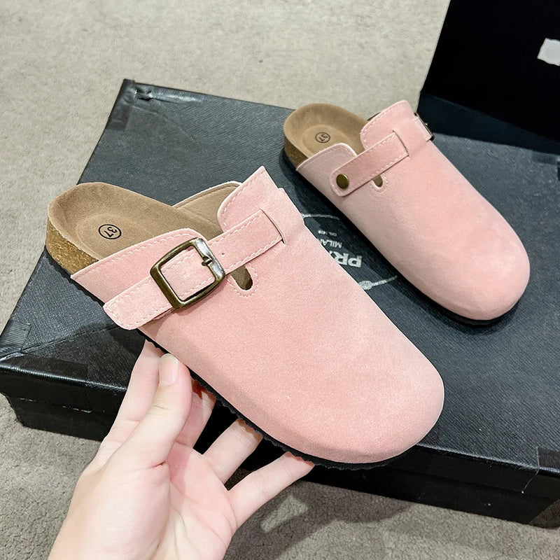 Casual Buckled Clog Cork Base Slipper Collection - 2 - gn | ONEFY.SHOP