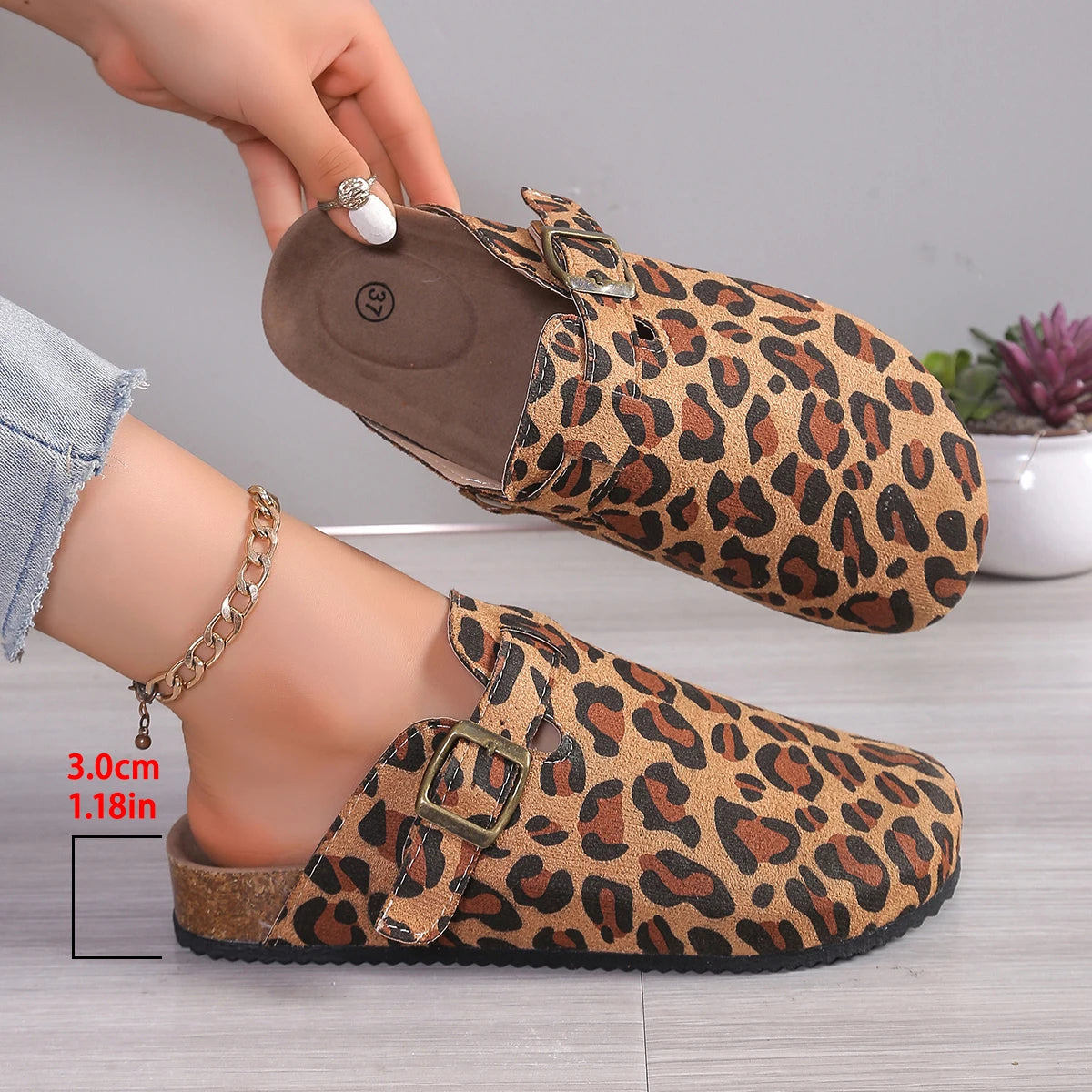 Casual Buckled Clog Cork Base Slipper Collection - 2 - gn | ONEFY.SHOP