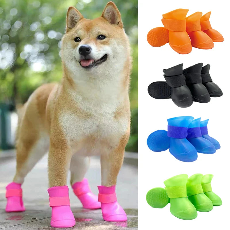 4Pcs Pet Rainshoe Anti-Slip Rubber - 8 - pn | ONEFY.SHOP