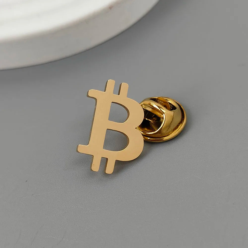 Minimalist Cryptocurrency Symbol Lapel Pin - 2 - gn | ONEFY.SHOP