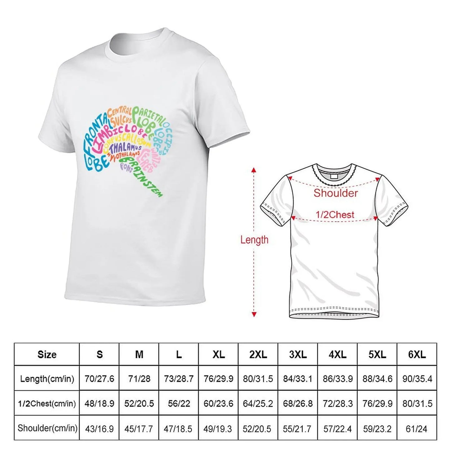 Brain Anatomy Psychology T-Shirt - 2 - ds | ONEFY.SHOP