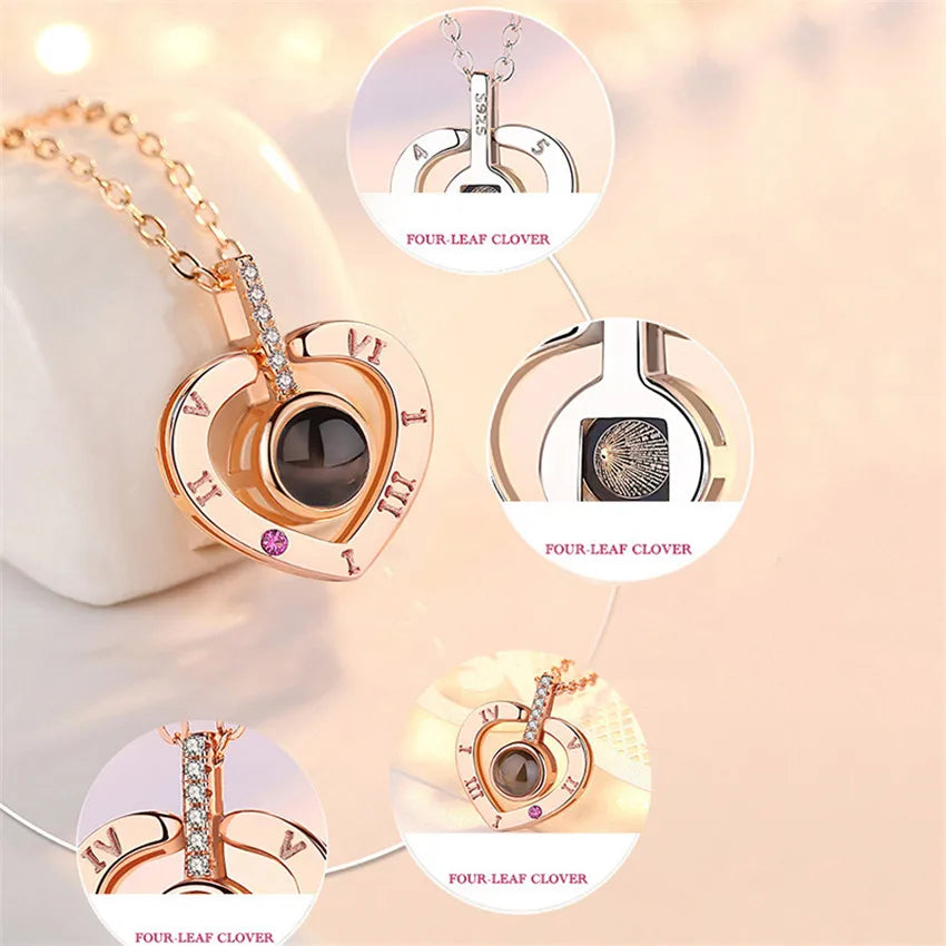 I Love You Projection Heart Pendant Necklace - 7 -  rs | ONEFY.SHOP