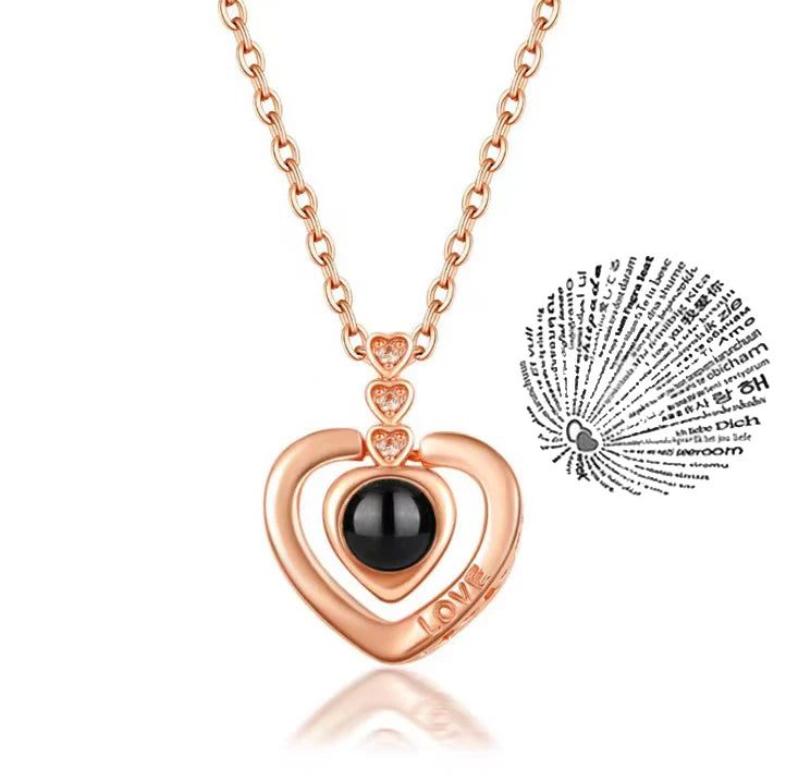 I Love You Projection Heart Pendant Necklace - 7 -  rs | ONEFY.SHOP