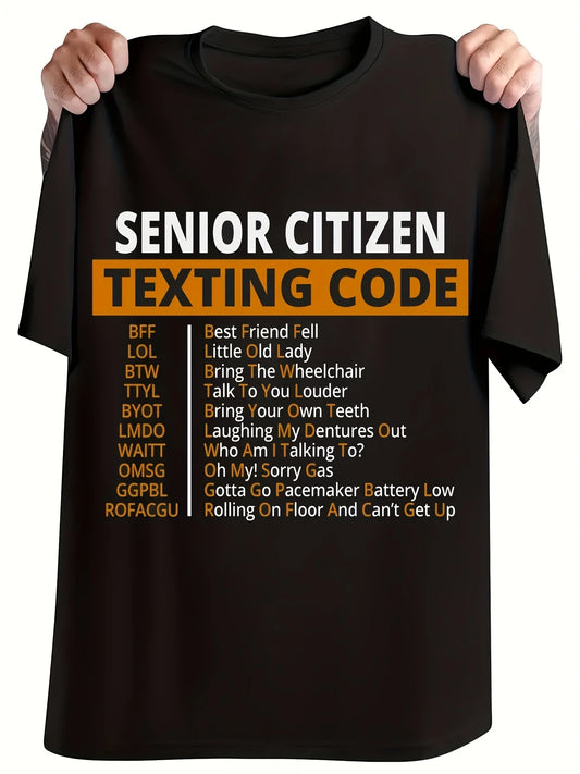 Senior Citizen Texting Code T-Shirt - 2 - ps | ONEFY.SHOP