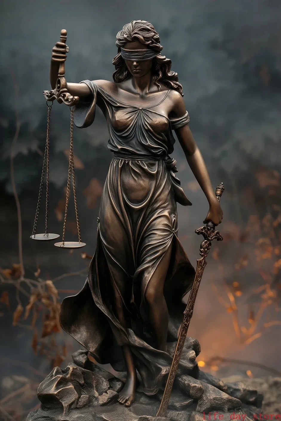 Scales of Justice Goddess Art Poster - 2 - aw | ONEFY.SHOP