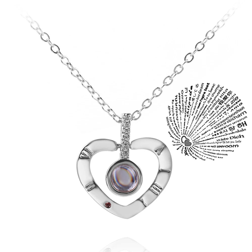 I Love You Projection Heart Pendant Necklace - 7 -  rs | ONEFY.SHOP