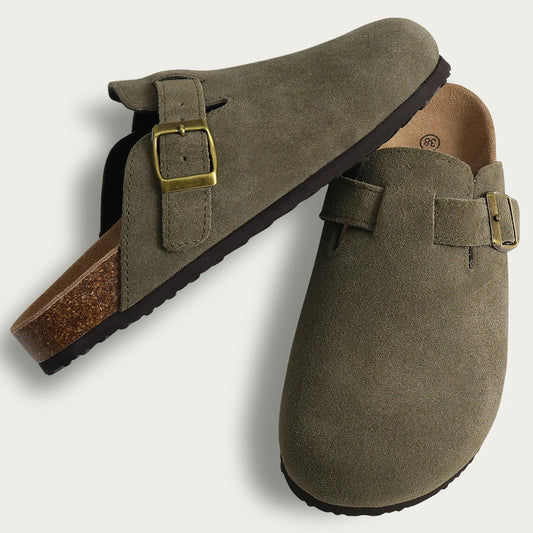 Casual Buckled Clog Cork Base Slipper Collection - 2 - gn | ONEFY.SHOP