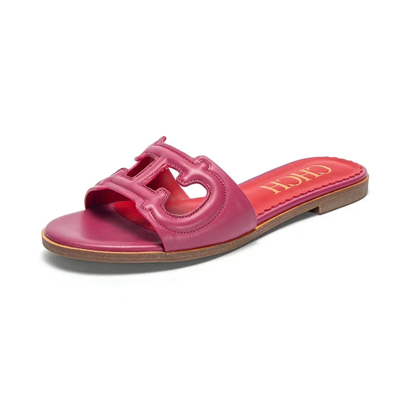 Monogrammed Flat Slide Sandal Collection  - 2 - gn  | ONEFY.SHOP