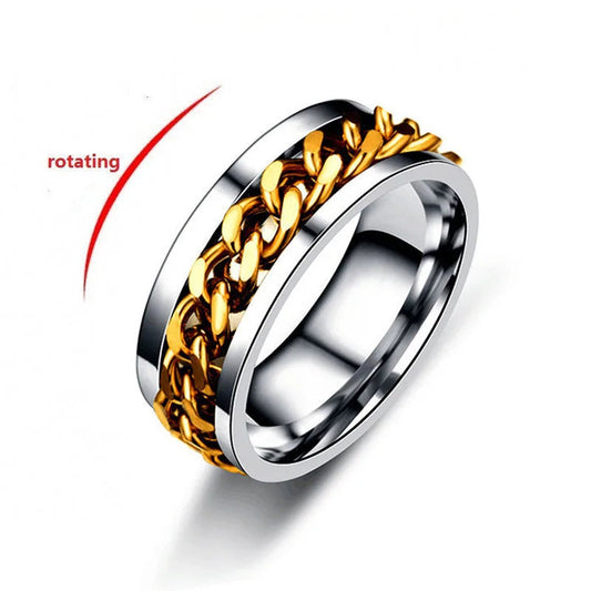 Chain Spinner Fidget Ring - 2 - gn  | ONEFY.SHOP