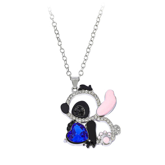 Stitch Heart Rhinestone Necklace - 9 - kn | ONEFY.SHOP