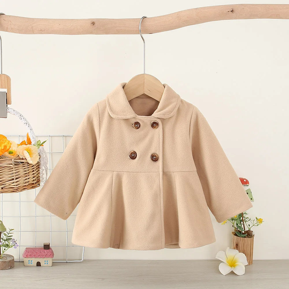 Baby Girl Long Sleeve Woolen Coat - 9 - kn | ONEFY.SHOP