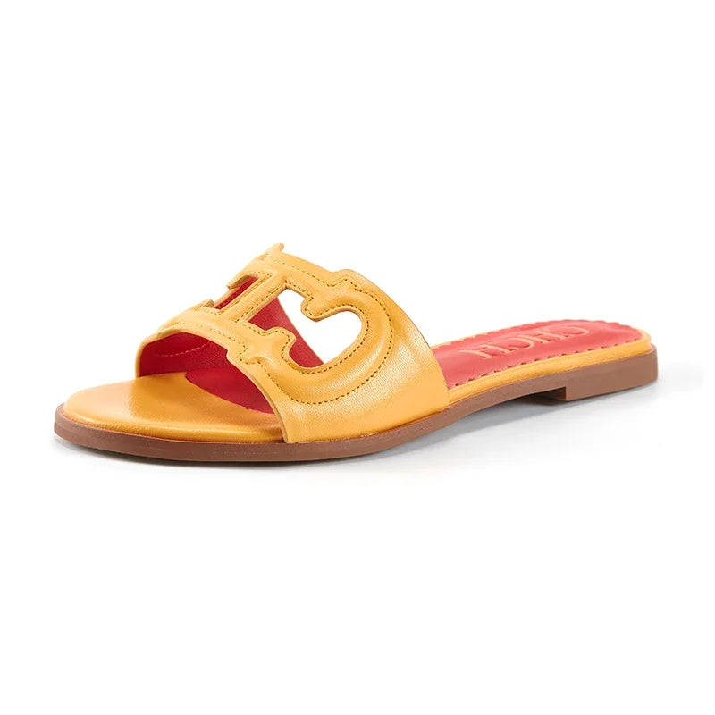 Monogrammed Flat Slide Sandal Collection  - 2 - gn  | ONEFY.SHOP