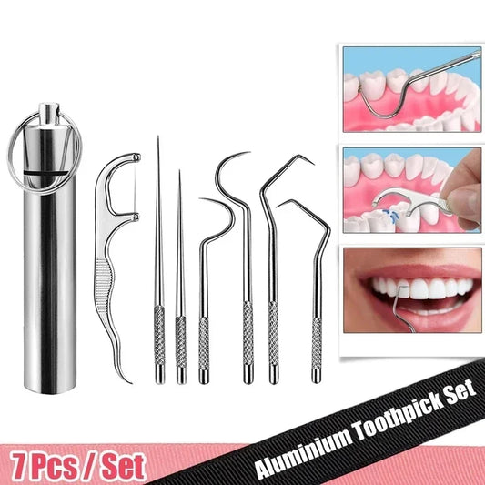 Portable Reusable Titanium Toothpick Set - 4 -  fh | ONEFY.SHOP