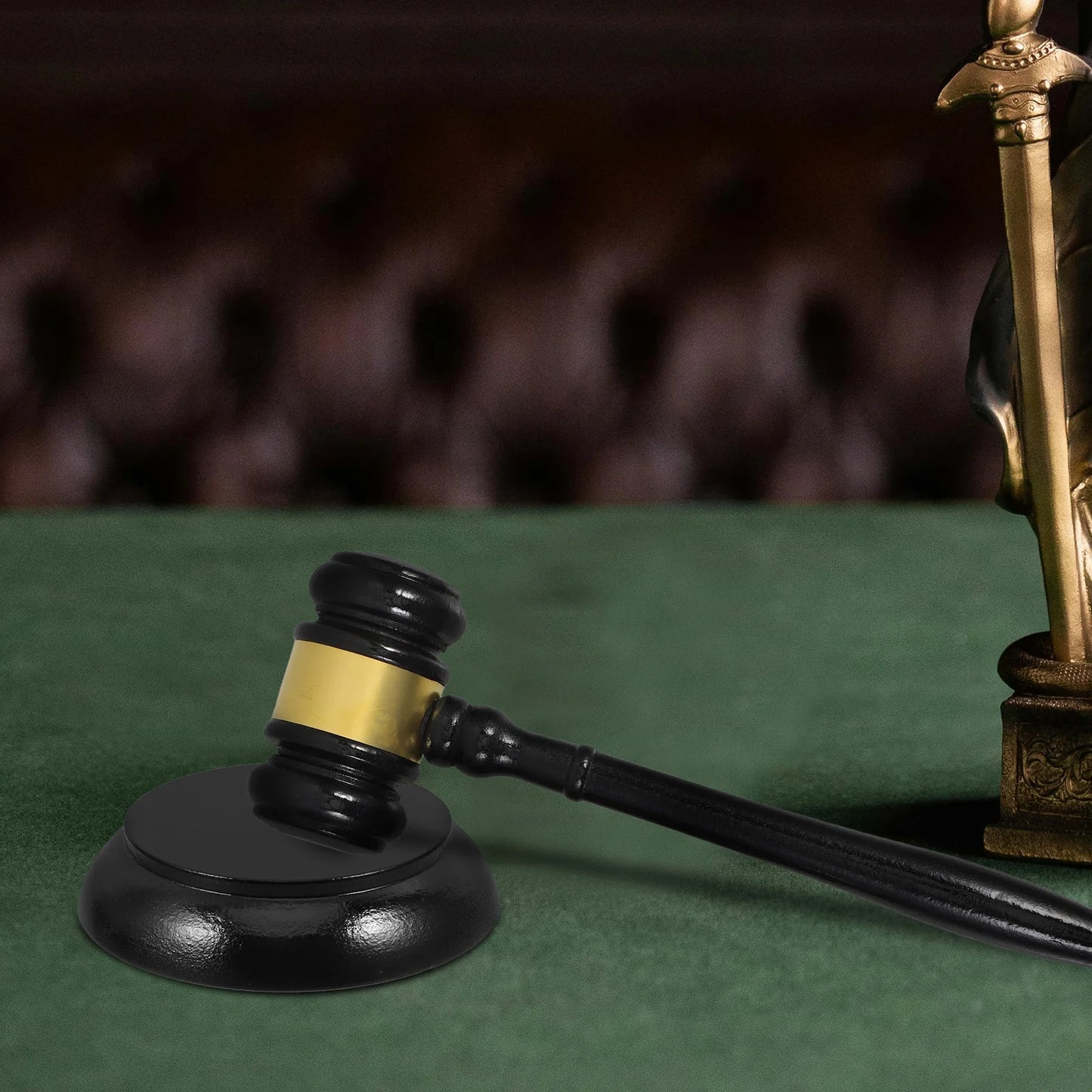 Classic Judge's Gavel and Round Sound Block Set - 2 - aw | ONEFY.SHOP