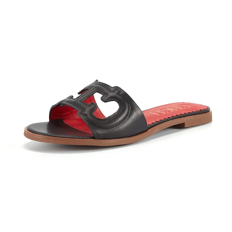 Monogrammed Flat Slide Sandal Collection  - 2 - gn  | ONEFY.SHOP