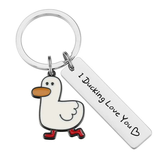 Cartoon Duck and Engraved Message Keychain - 7 -  rs | ONEFY.SHOP