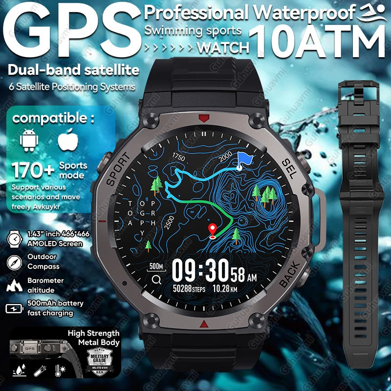 Rugged GPS Outdoor Sports Smart Watch  - 4 - ss | ONEFY.SHOP