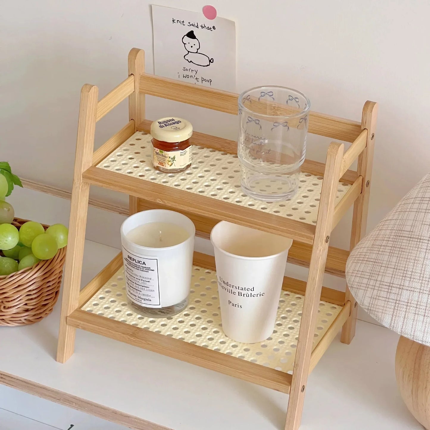 Coffee Rack Countertop Storage Bamboo - 6 - km | ONEFY.SHOP