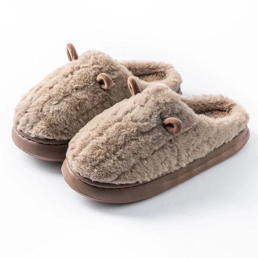 Fluffy Animal-Ear Platform Slipper - 2 - gn | ONEFY.SHOP