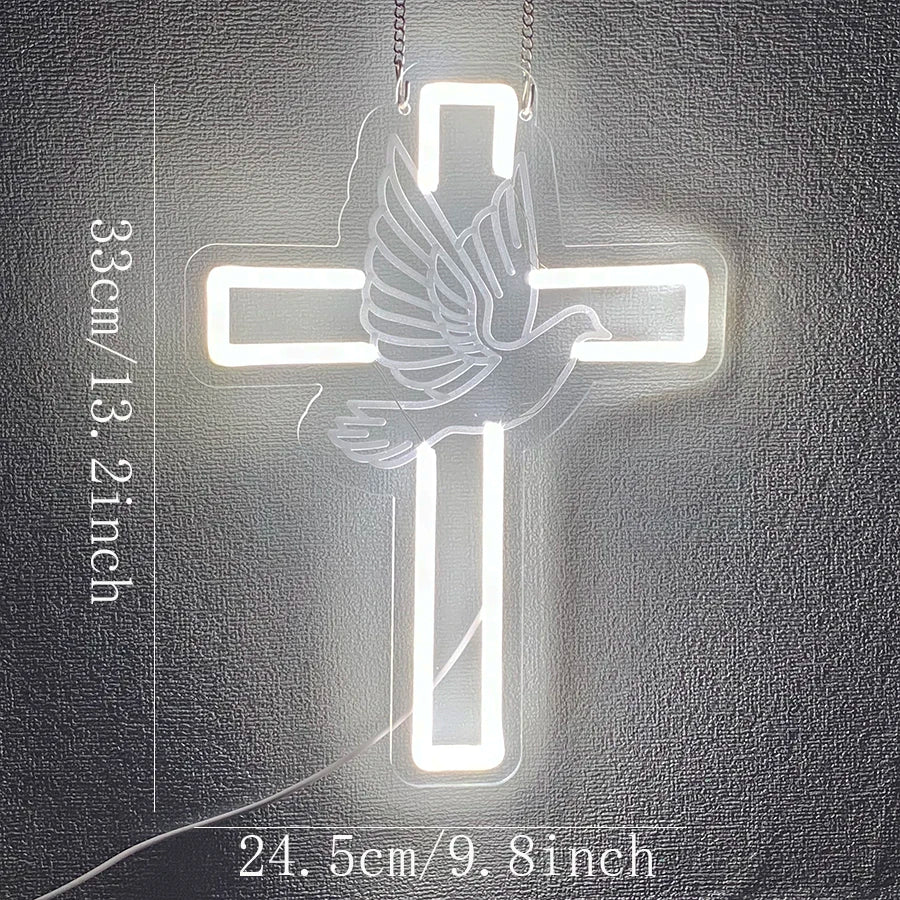 Cross Neon Sign “Jesus Lights” - 8 -ht | ONEFY.SHOP