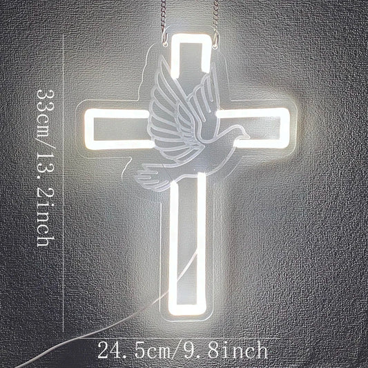 Cross Neon Sign “Jesus Lights” - 8 -ht | ONEFY.SHOP