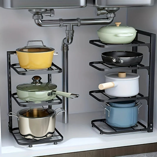 Adjustable Pot Rack Organizer - 6 - oe | ONEFY.SHOP