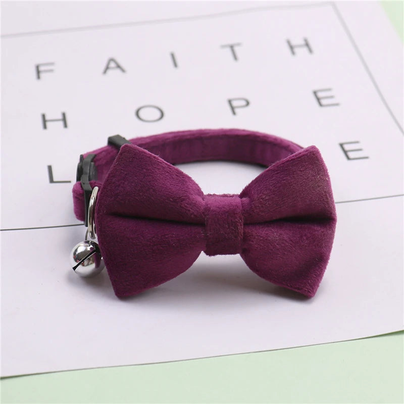 Bow Velvet Cat Collar - 5 - pn | ONEFY.SHOP