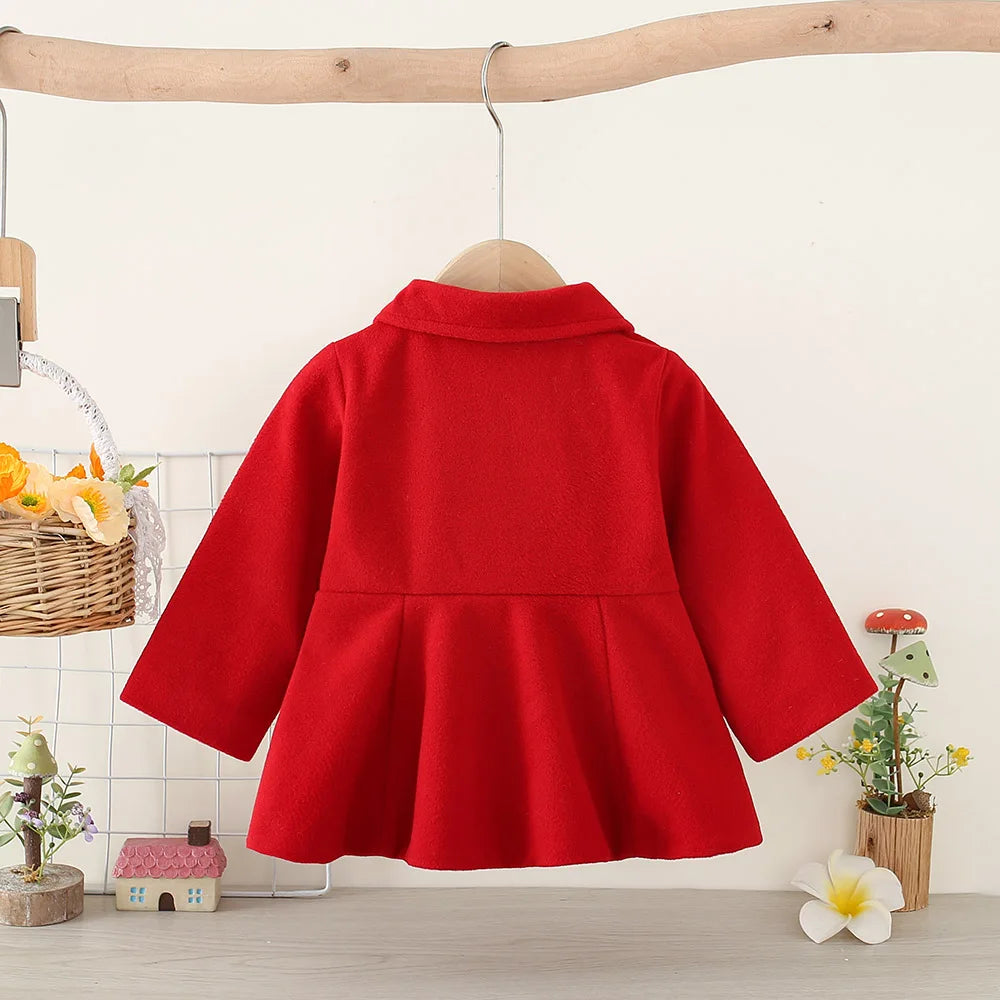 Baby Girl Long Sleeve Woolen Coat - 9 - kn | ONEFY.SHOP