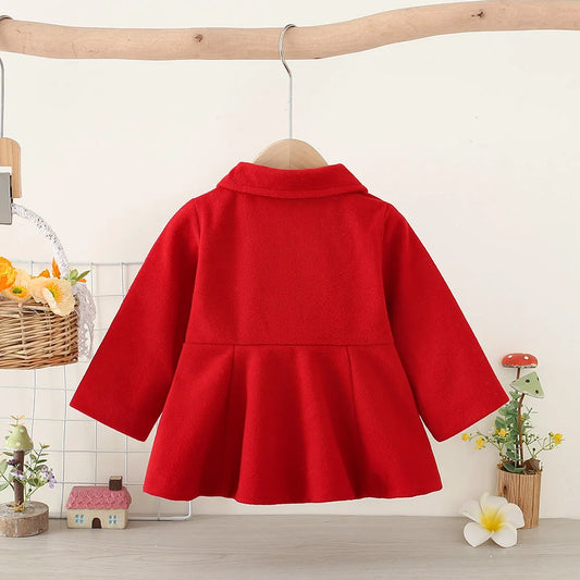 Baby Girl Long Sleeve Woolen Coat - 9 - kn | ONEFY.SHOP