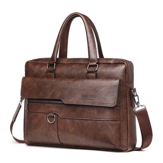 Classic PU Leather Professional Briefcase - 2 - aw | ONEFY.SHOP