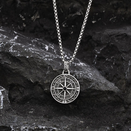Antique Compass Rose Pendant Necklace - 2 - gn | ONEFY.SHOP