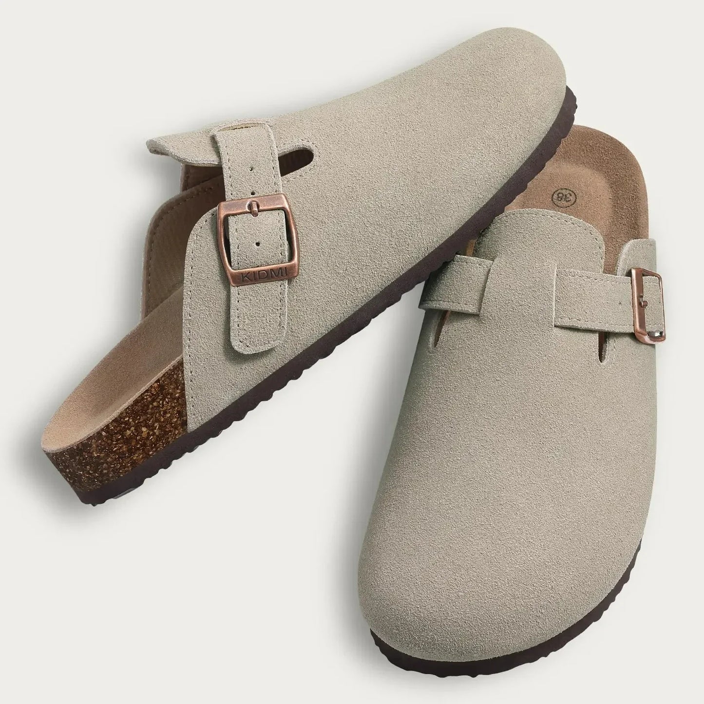 Casual Buckled Clog Cork Base Slipper Collection - 2 - gn | ONEFY.SHOP