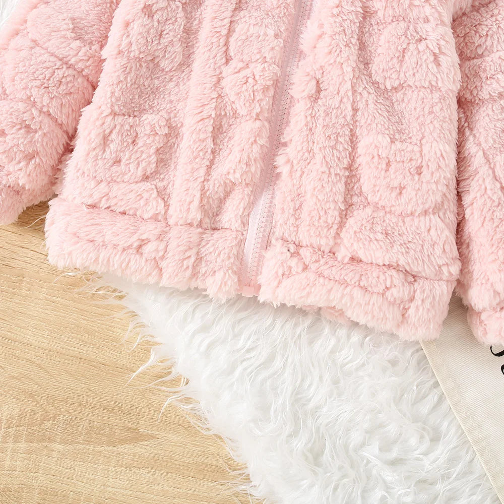 Baby Girl Fleece Jacket - 9 - kn | ONEFY.SHOP