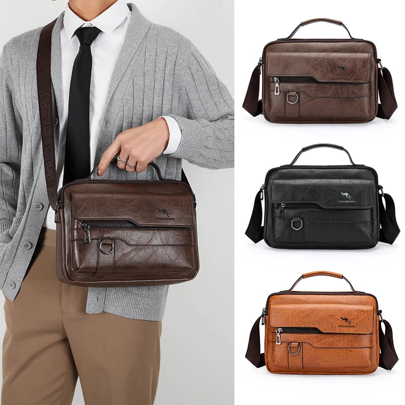 PU Leather Briefcase Hand Bag - 2 - gn | ONEFY.SHOP