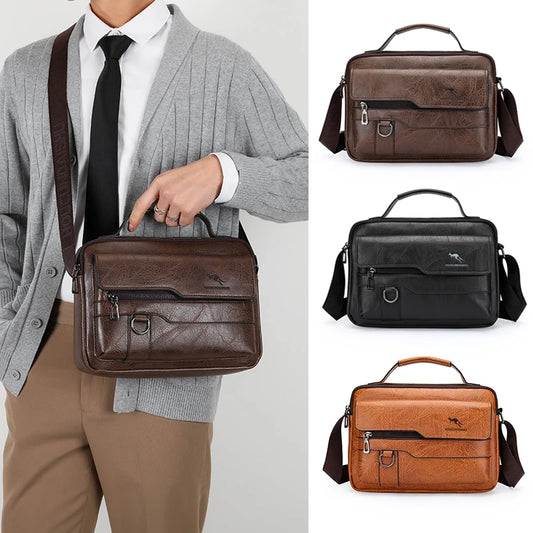 PU Leather Briefcase Hand Bag - 2 - gn | ONEFY.SHOP