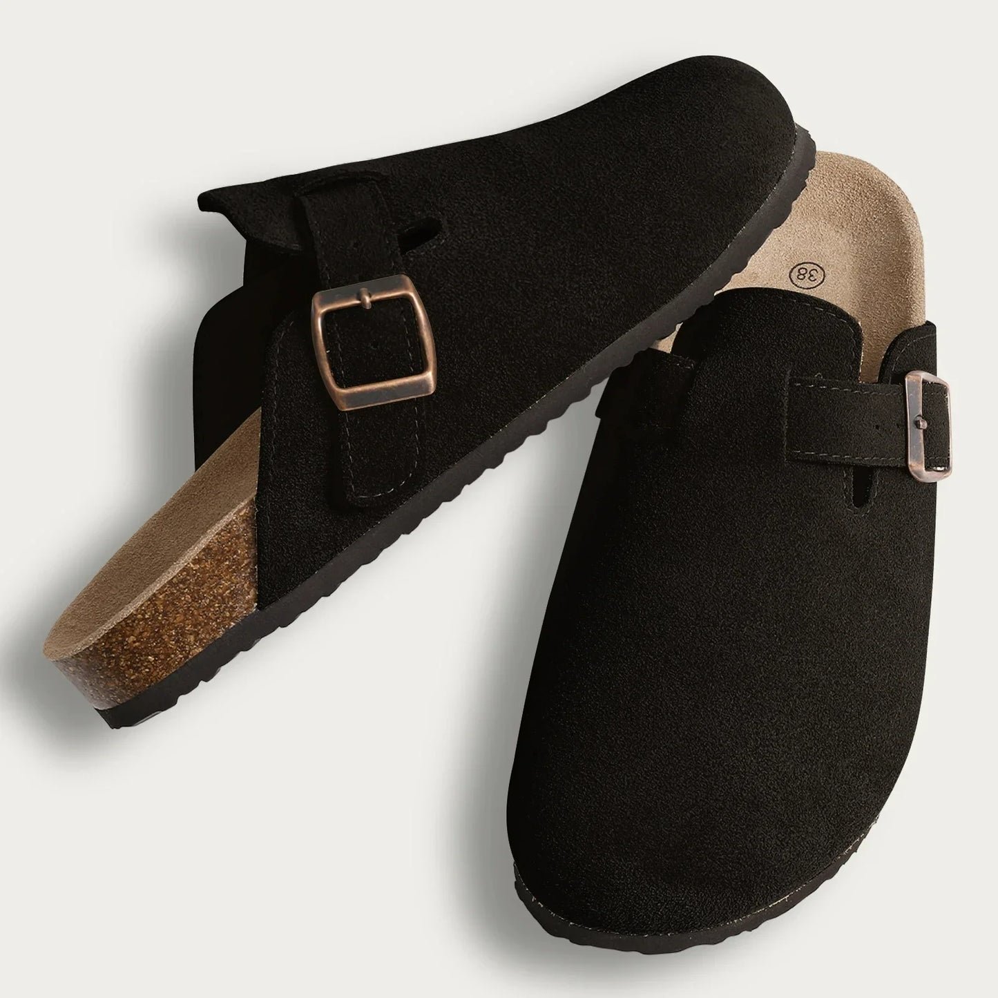 Casual Buckled Clog Cork Base Slipper Collection - 2 - gn | ONEFY.SHOP