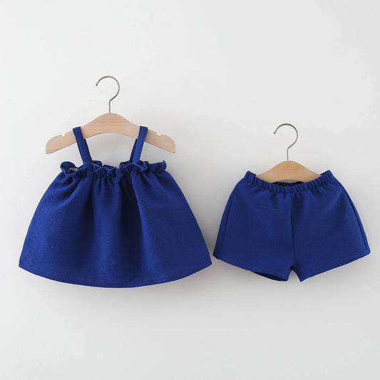 2PCS Summer Cotton Linen Set Baby Girl - 9 - kn | ONEFY.SHOP