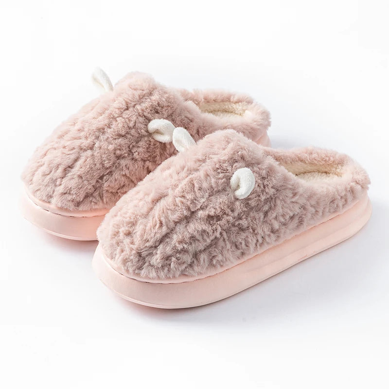Fluffy Animal-Ear Platform Slipper - 2 - gn | ONEFY.SHOP