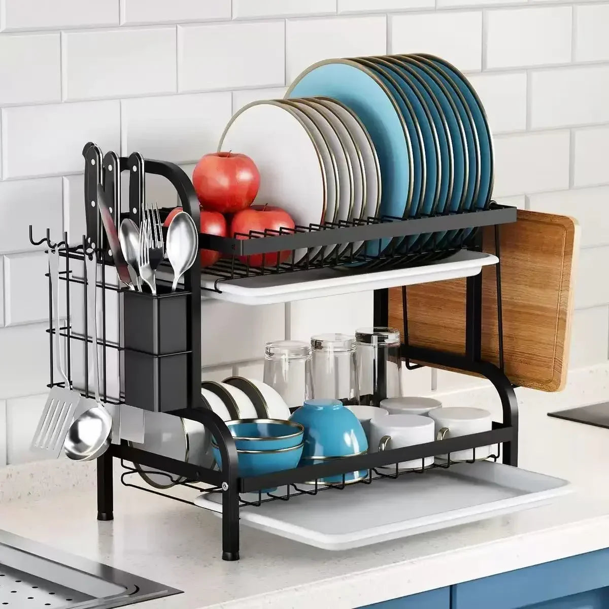 2 Tier Kitchen Countertop Dish - 6 - oe | ONEFY.SHOP
