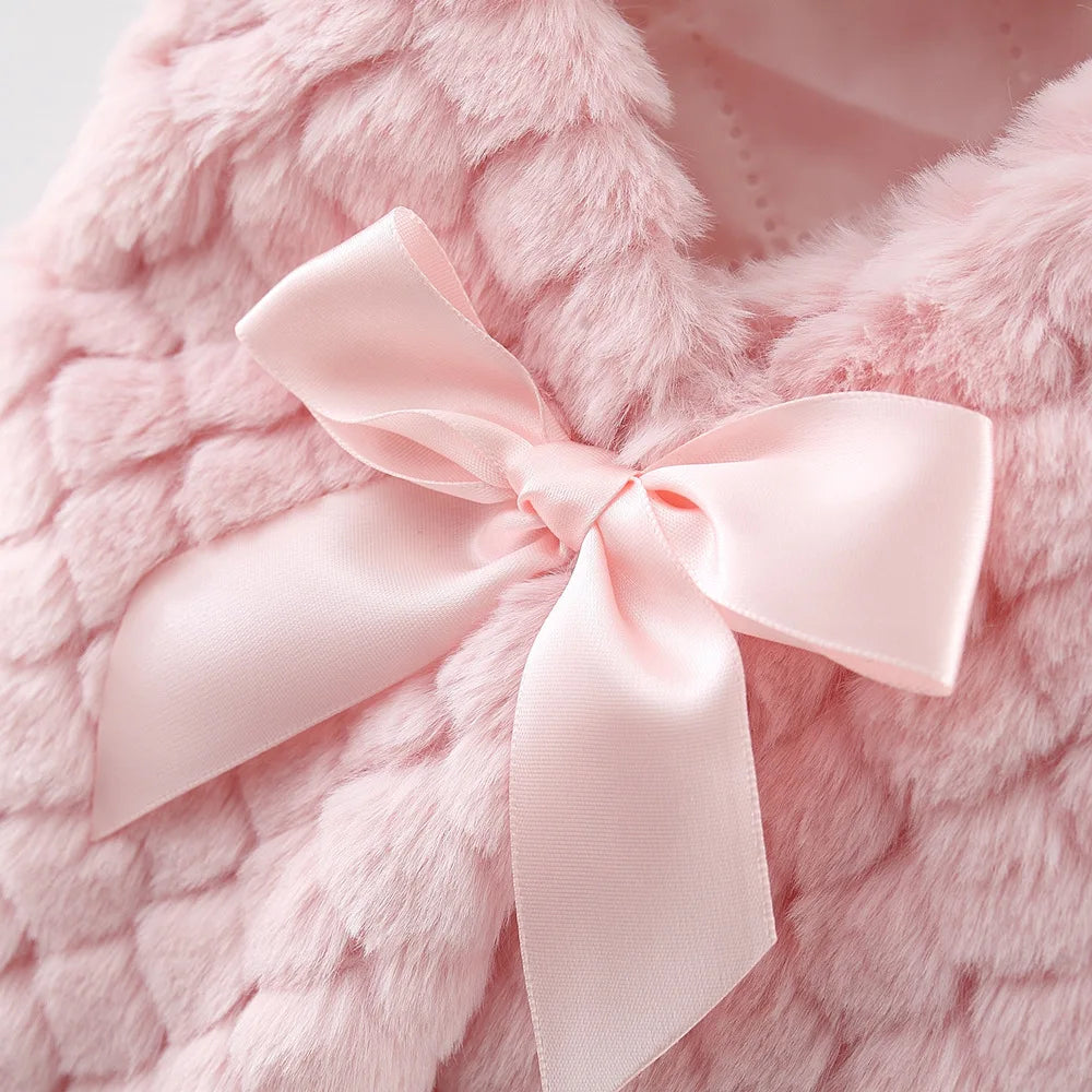 Baby Girls Vest Warm Bow - 9 - kn | ONEFY.SHOP