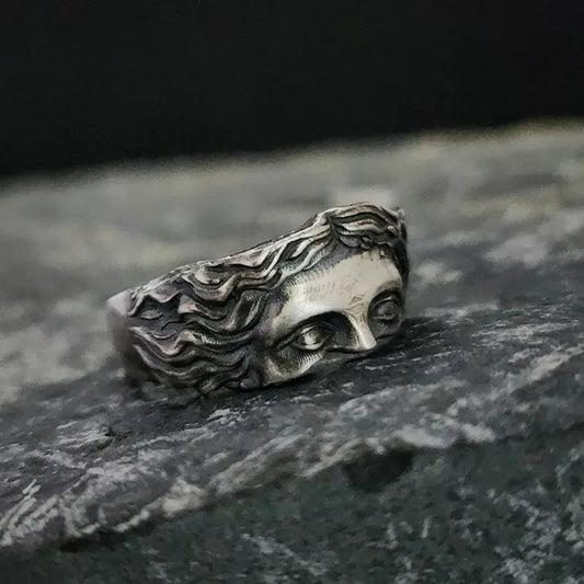 Mythological Face Sculptural Ring - 2 - gn | ONEFY.SHOP