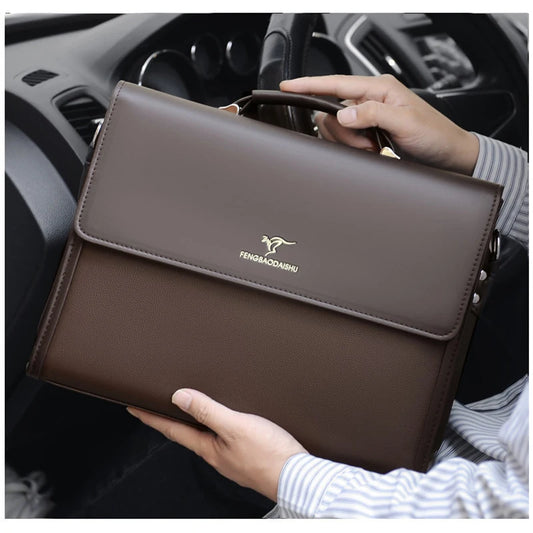 Work Business Leather Briefcase - 2 - aw | ONEFY.SHOP