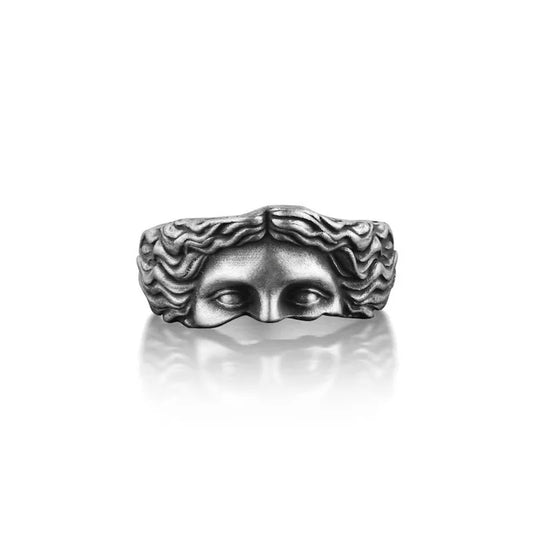 Mythological Face Sculptural Ring - 2 - gn | ONEFY.SHOP