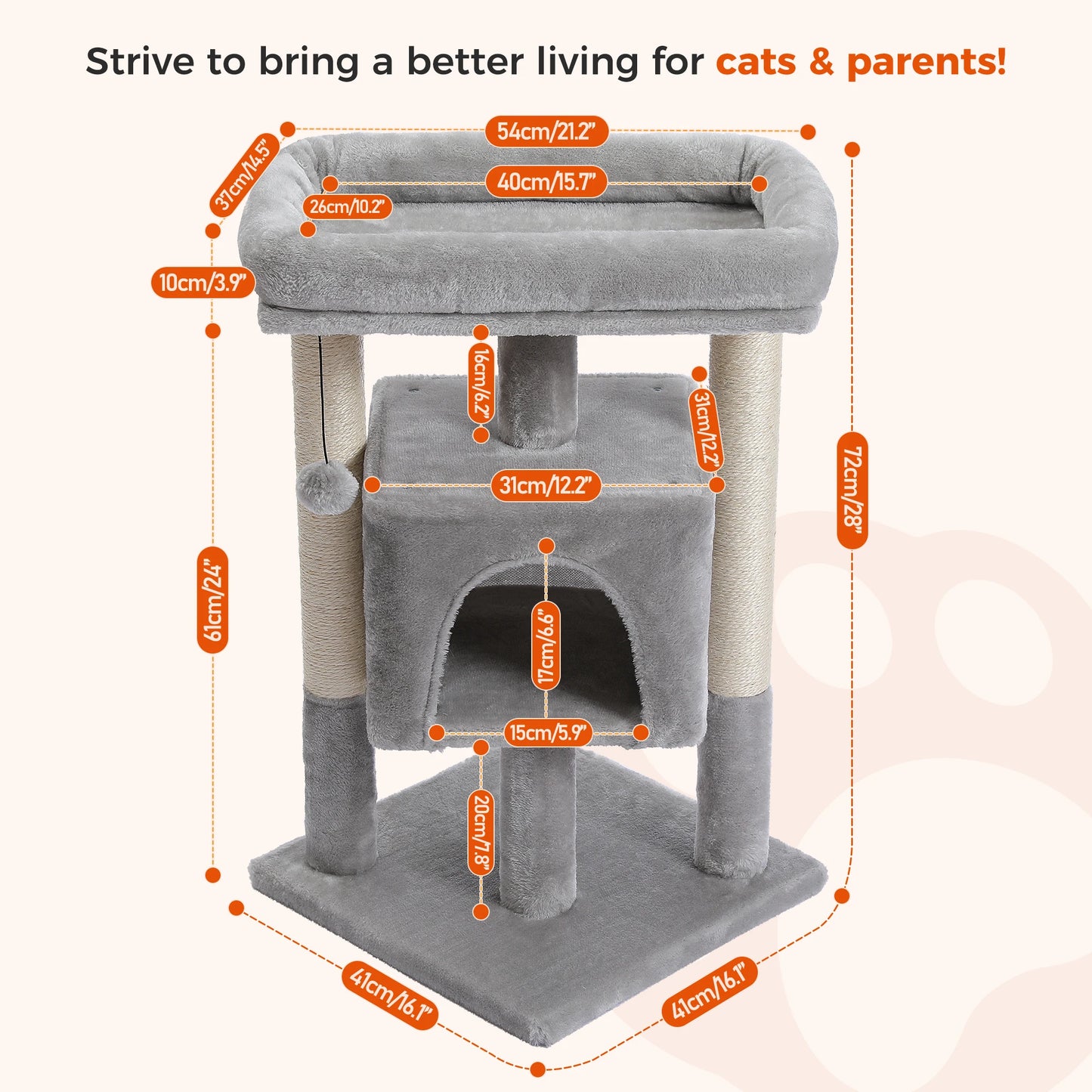 Double Floor Cat Tower - 5 - ps | ONEFY.SHOP