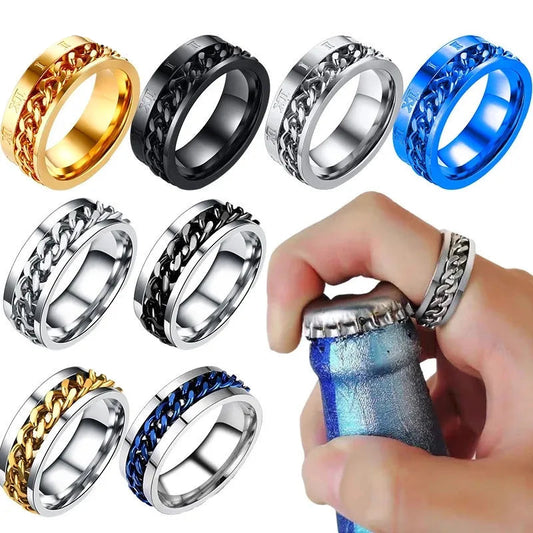 Chain Spinner Fidget Ring - 2 - gn  | ONEFY.SHOP