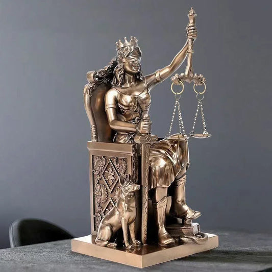 Seated Lady Justice Statue Decorative - 2 - aw | ONEFY.SHOP