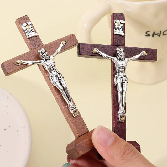 Wooden Jesus Cross with Stand - 8 - ht | ONEFY.SHOP