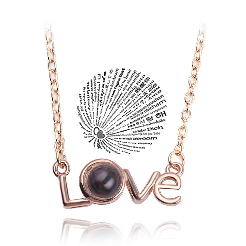 I Love You Projection Heart Pendant Necklace - 7 -  rs | ONEFY.SHOP